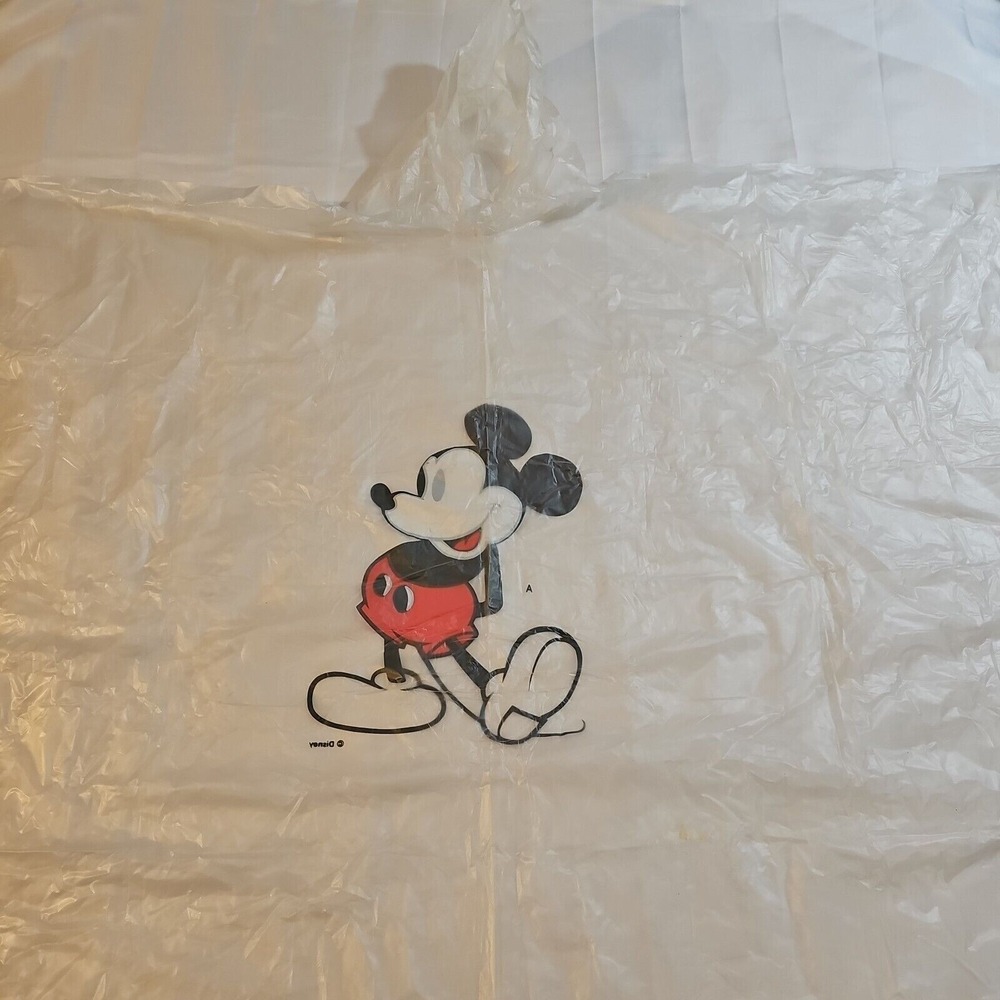 2 Disney Clear Mickey Mouse Adult Rain Ponchos snap‎ sides
